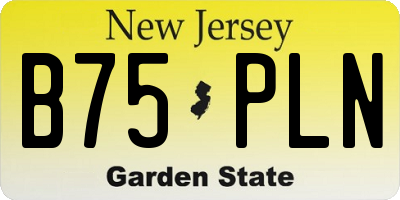 NJ license plate B75PLN