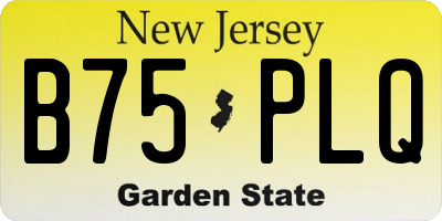 NJ license plate B75PLQ