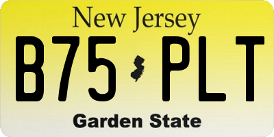 NJ license plate B75PLT