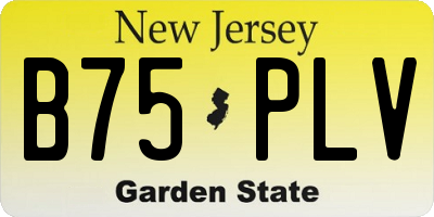 NJ license plate B75PLV