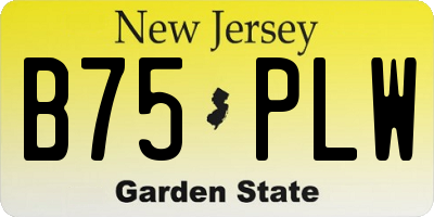 NJ license plate B75PLW