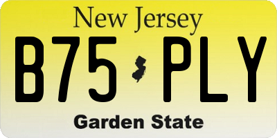 NJ license plate B75PLY