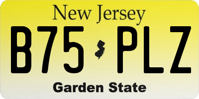 NJ license plate B75PLZ