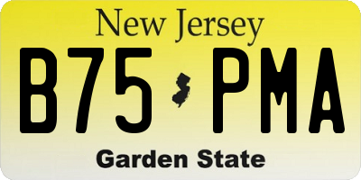 NJ license plate B75PMA