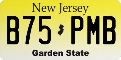 NJ license plate B75PMB