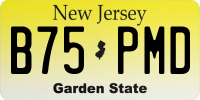 NJ license plate B75PMD