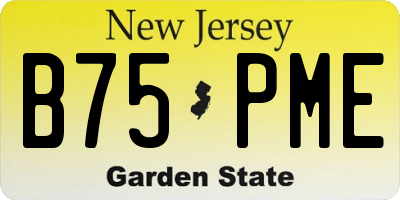 NJ license plate B75PME