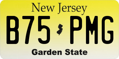 NJ license plate B75PMG