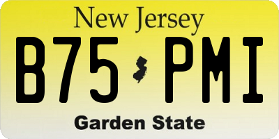 NJ license plate B75PMI