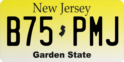 NJ license plate B75PMJ