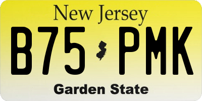 NJ license plate B75PMK
