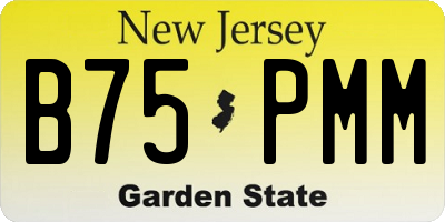 NJ license plate B75PMM