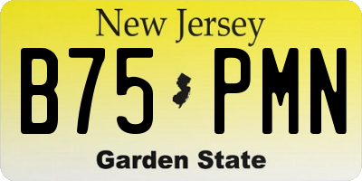 NJ license plate B75PMN