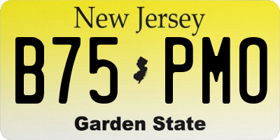NJ license plate B75PMO