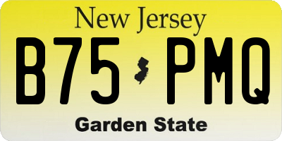 NJ license plate B75PMQ