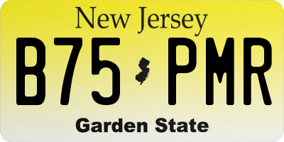 NJ license plate B75PMR