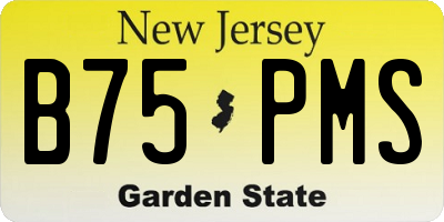 NJ license plate B75PMS