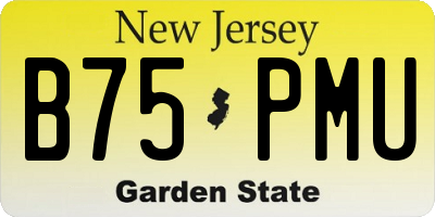 NJ license plate B75PMU