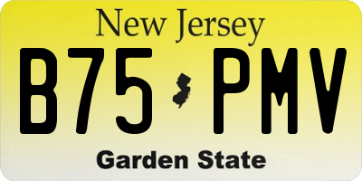 NJ license plate B75PMV