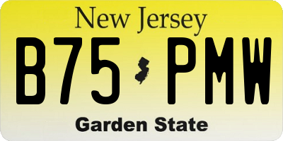 NJ license plate B75PMW