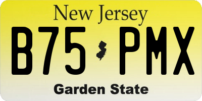 NJ license plate B75PMX