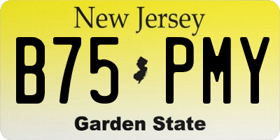 NJ license plate B75PMY