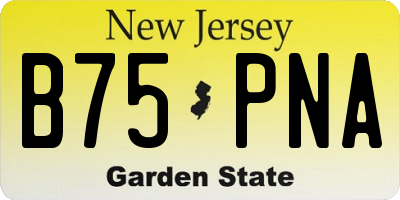 NJ license plate B75PNA
