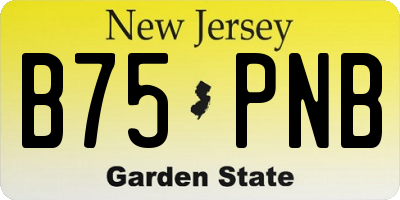 NJ license plate B75PNB