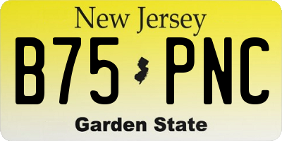 NJ license plate B75PNC