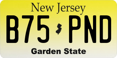 NJ license plate B75PND