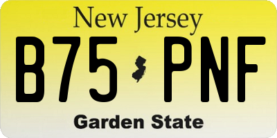 NJ license plate B75PNF