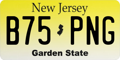 NJ license plate B75PNG
