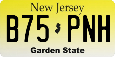 NJ license plate B75PNH