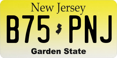 NJ license plate B75PNJ