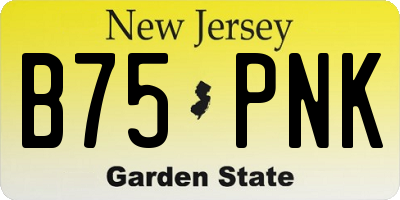 NJ license plate B75PNK