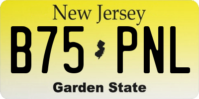NJ license plate B75PNL