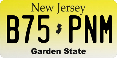 NJ license plate B75PNM