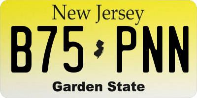 NJ license plate B75PNN