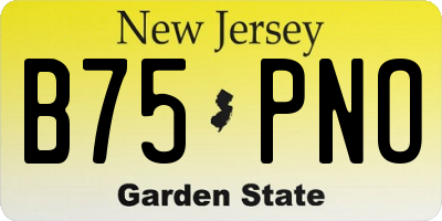 NJ license plate B75PNO