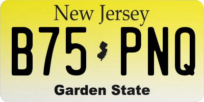 NJ license plate B75PNQ
