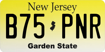 NJ license plate B75PNR