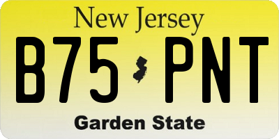 NJ license plate B75PNT