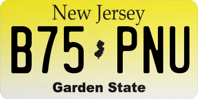 NJ license plate B75PNU