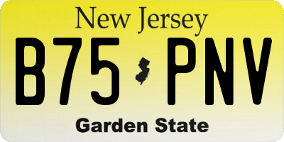 NJ license plate B75PNV