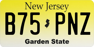 NJ license plate B75PNZ