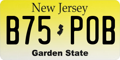 NJ license plate B75POB