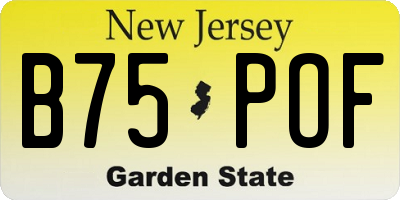 NJ license plate B75POF