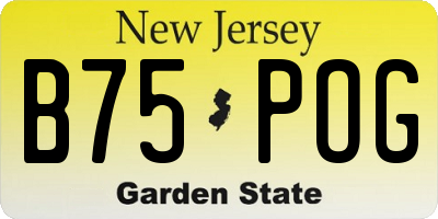 NJ license plate B75POG