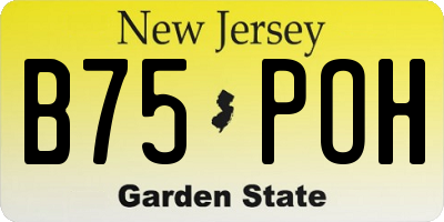 NJ license plate B75POH