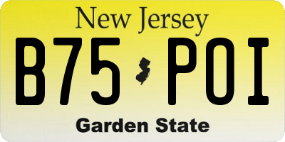 NJ license plate B75POI